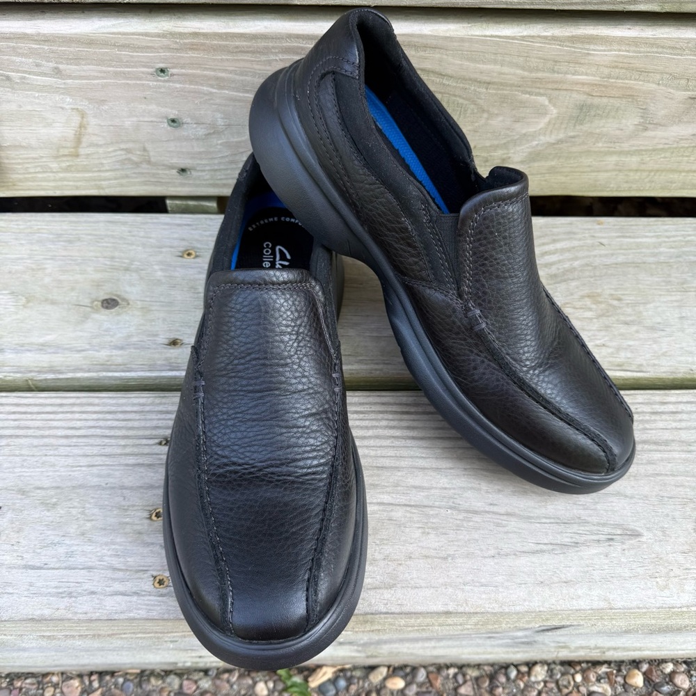 Clarks Leather Loafers Comfort Rubber Outsole SZ 9.5 M Casual